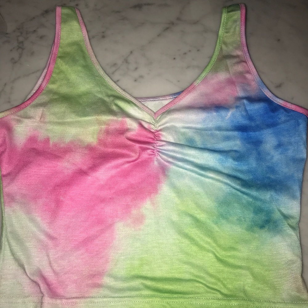 Tie Dye Ruched Tank Top